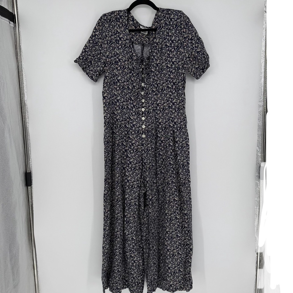 Vintage Gorgeous Flower Print Wide Leg Romper
